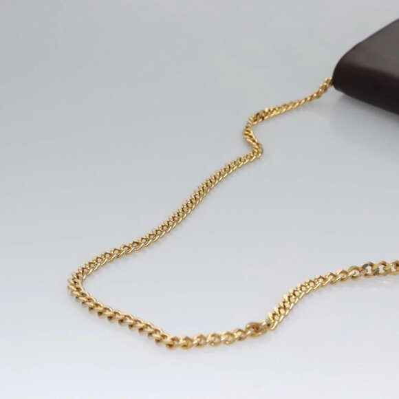 GUCCI Chain Shoulder Bag Leather Brown Gold Auth ep7469 - Picture 8 of 16